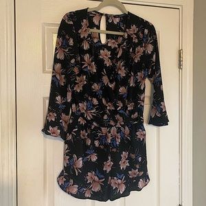 Black floral romper